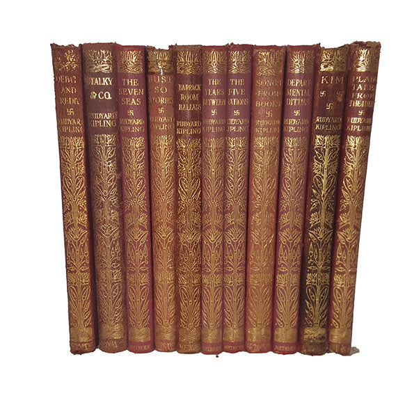 Rudyard Kipling Leather Collected Works - Macmillan, c.1920s (11 Books)