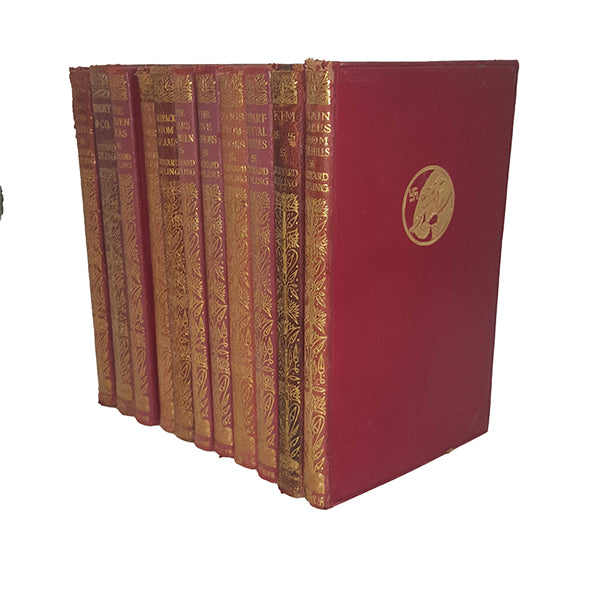 Rudyard Kipling Leather Collected Works - Macmillan, c.1920s (11 Books)