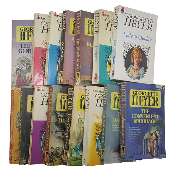 Georgette Heyer Vintage Pan Paperbacks, 1960s (15 Books)