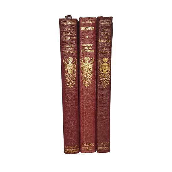 R. L. Stevenson Collected Works - Collins (3 Red Books)
