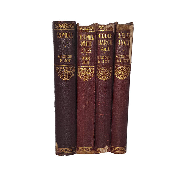 George Eliot Collected Works - 4 Red Leather Books
