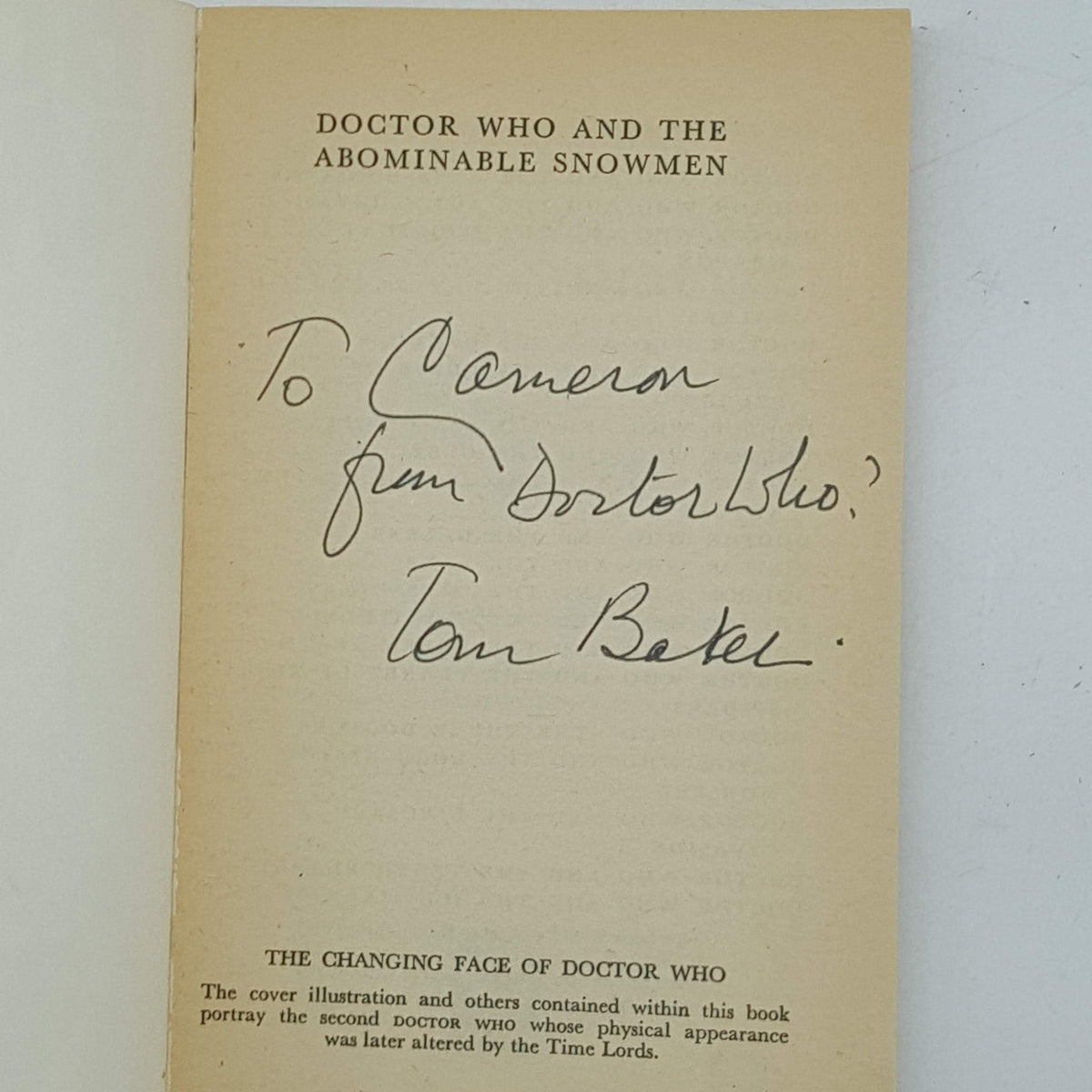 Signed - Doctor Who And The Abominable Snowmen by Terrance Dicks - Target, 1974