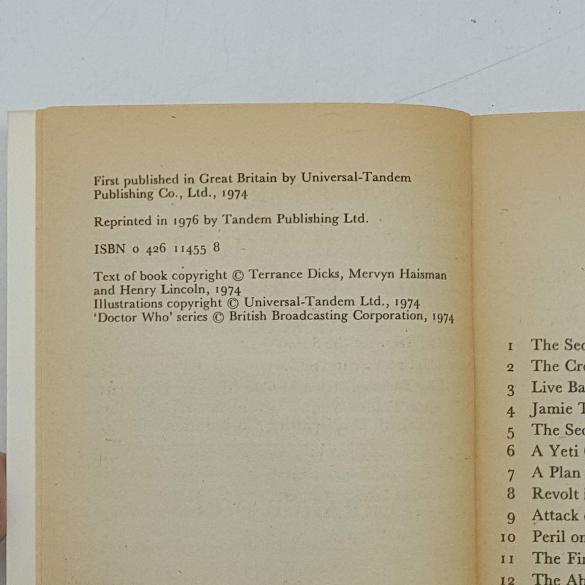 Signed - Doctor Who And The Abominable Snowmen by Terrance Dicks - Target, 1974