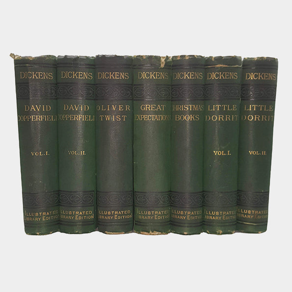 Charles Dickens' Collected Works - 1875 Illustrated Library Editions (7 Books)