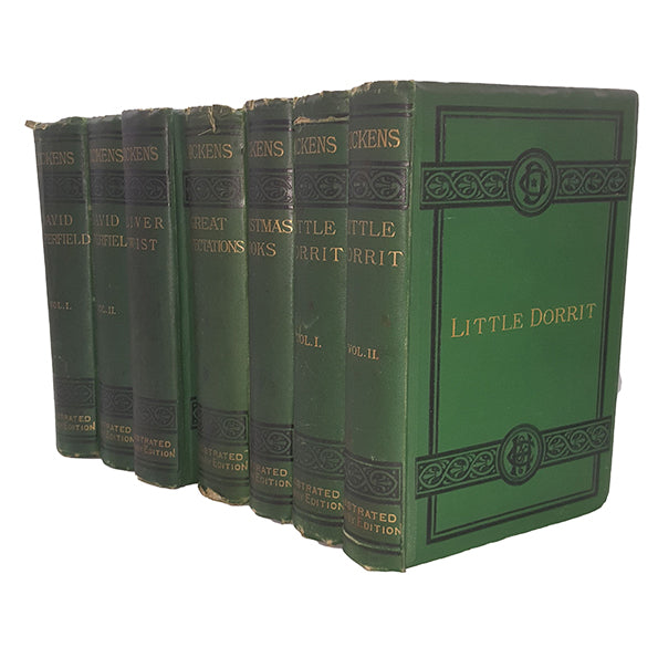 Charles Dickens' Collected Works - 1875 Illustrated Library Editions (7 Books)