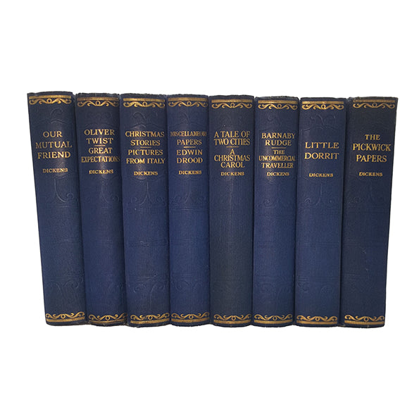 Charles Dickens Collected Works - Hazell, Watson &amp; Viney (8 Blue Books)