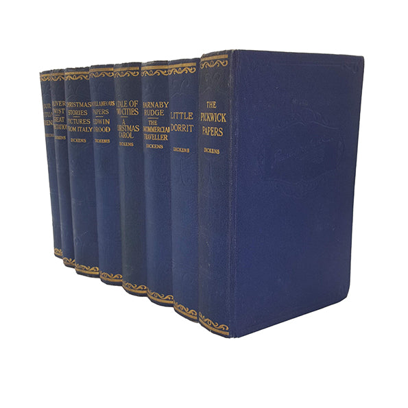 Charles Dickens Collected Works - Hazell, Watson &amp; Viney (8 Blue Books)