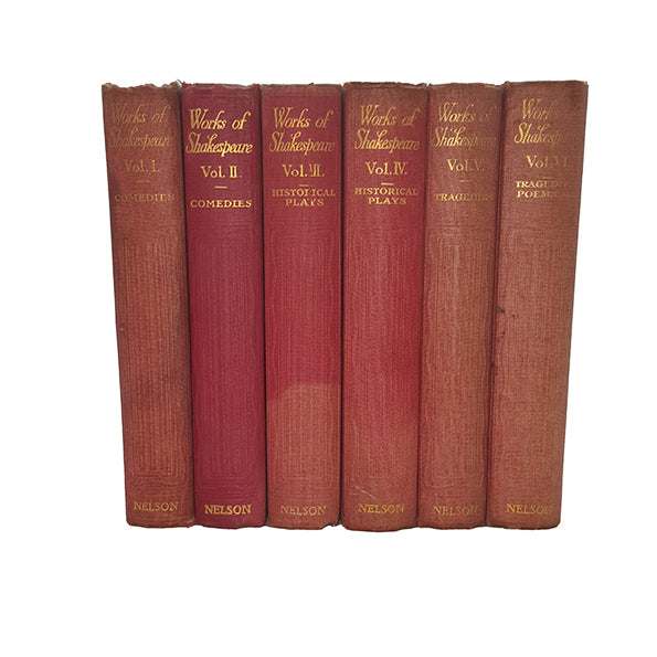 William Shakespeare's Comedies, Histories, Tragedies &amp; Poems (6 Red Books)