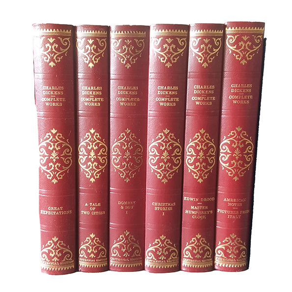 Charles Dickens' Collected Works - Leather Centennial Editions, c1970s (6 Books)