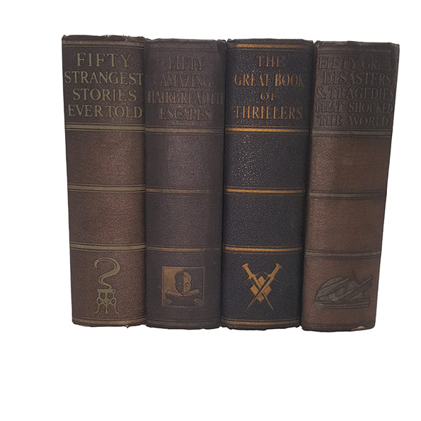 Fifty Escapes, Disasters, Thrillers &amp; Strangest Stories Ever Told - Odhams, c.1930 (4 Black Books)