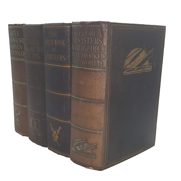 Fifty Escapes, Disasters, Thrillers &amp; Strangest Stories Ever Told - Odhams, c.1930 (4 Black Books)