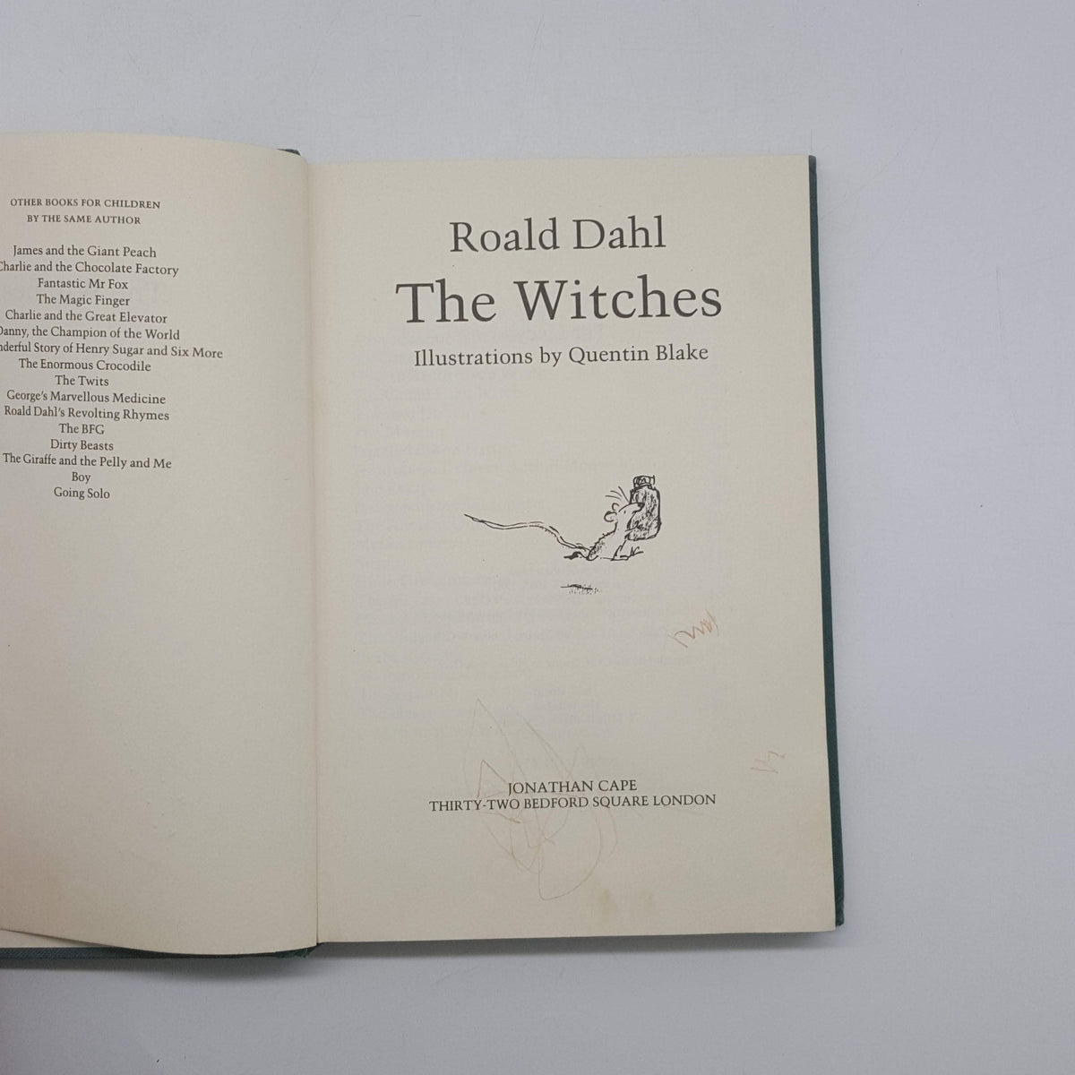 Roald Dahl’s The Witches - Jonathan Cape, 1987