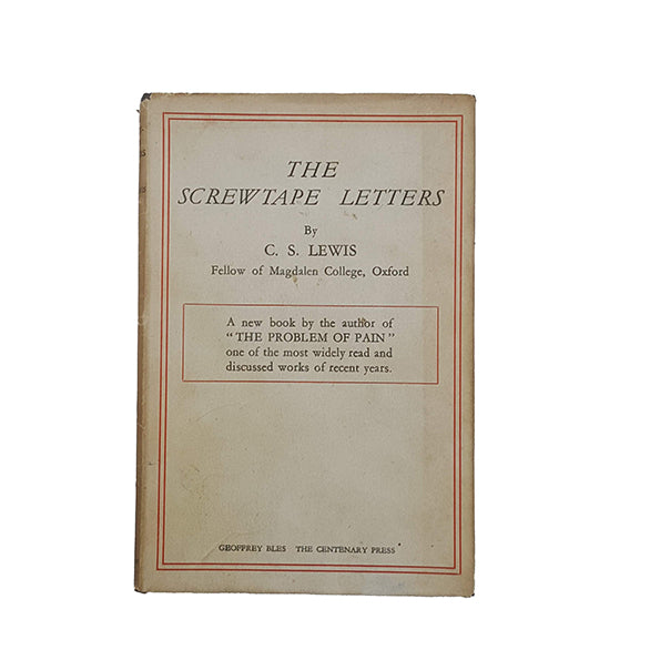 The Screwtape Letters by C. S. Lewis - The Centenary Press, 1942