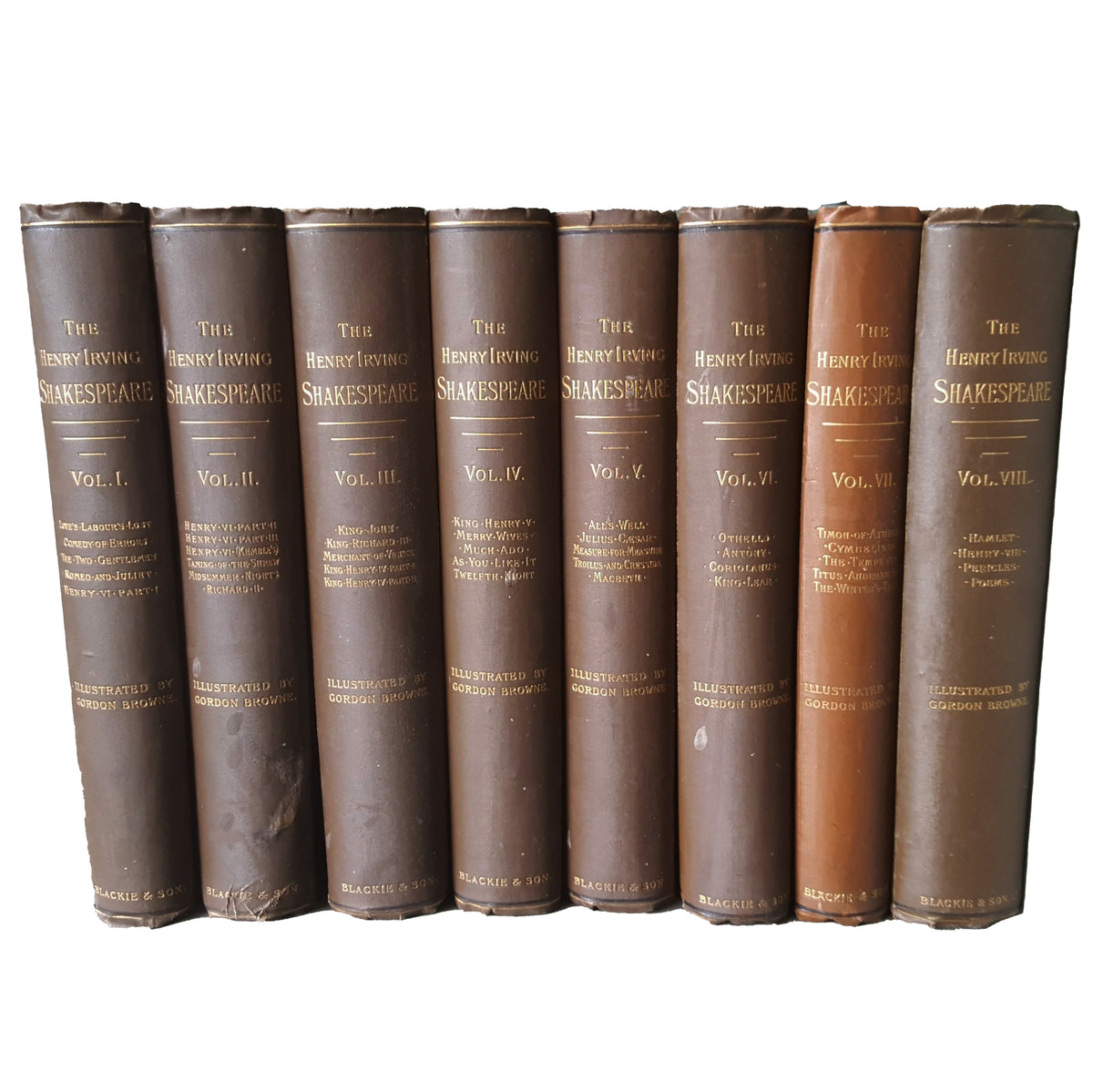 The Henry Irving Shakespeare Collection - 8 Vols - Blackie &amp; Son, 1888 (8 Books)