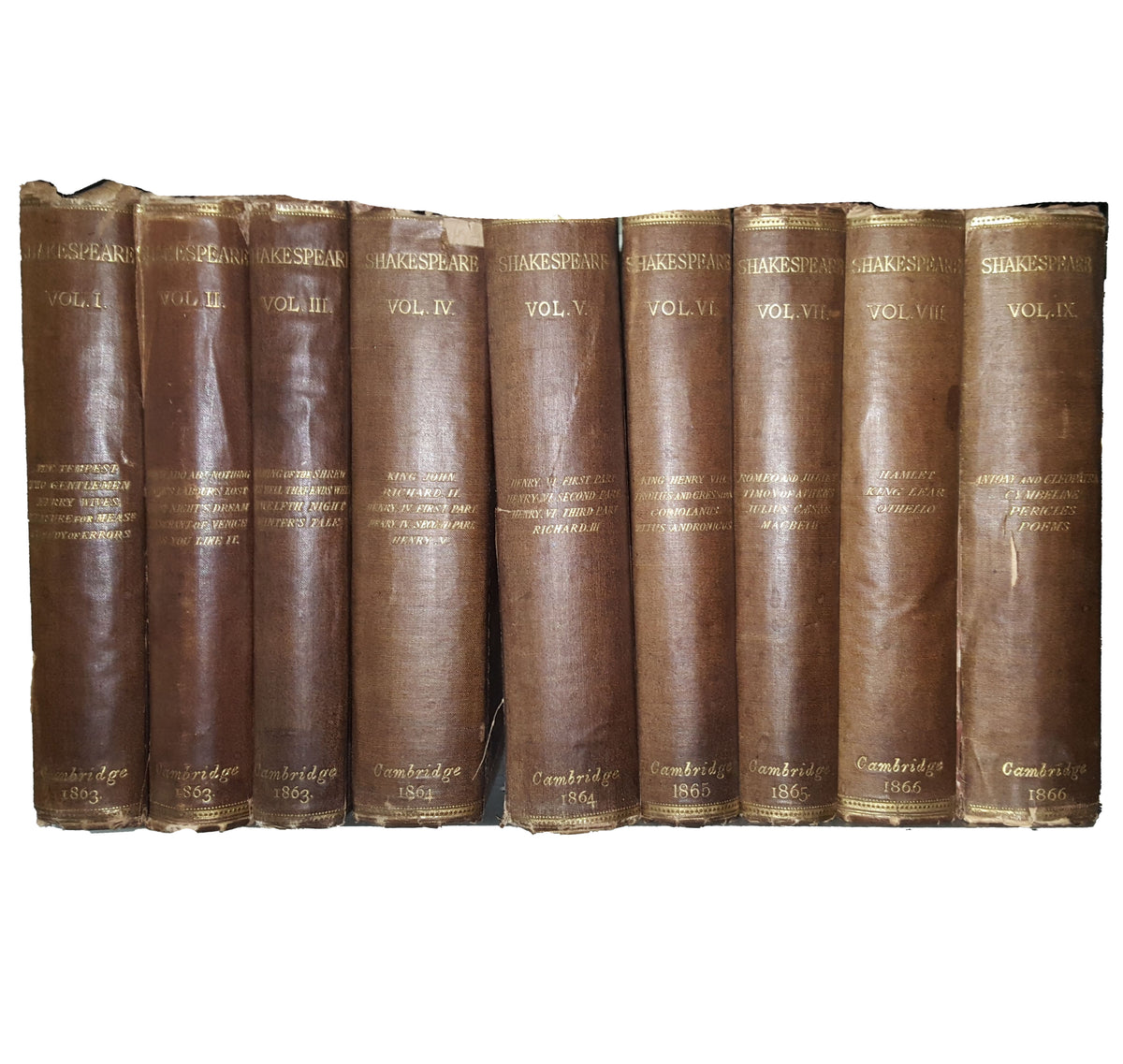 The Works of Shakespeare - Cambridge, 1863-6 (9 Books)