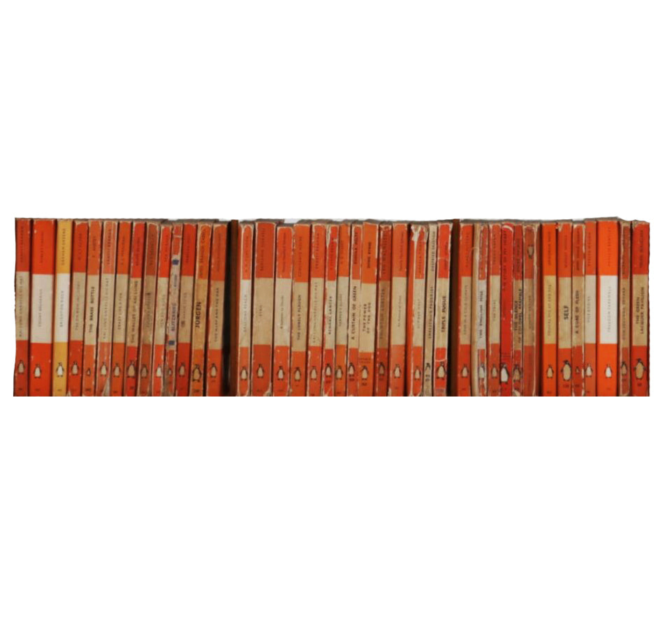 Books by the Foot: Horizontal Stripe Orange Penguin Paperbacks