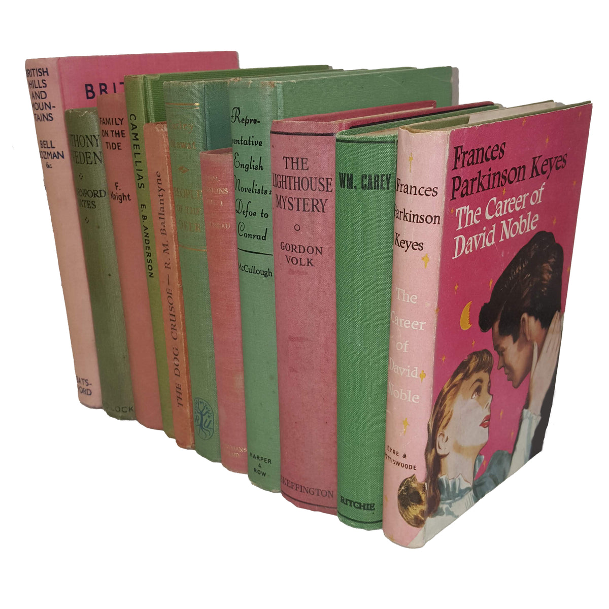 Books by the Metre: Vintage Pink &amp; Green