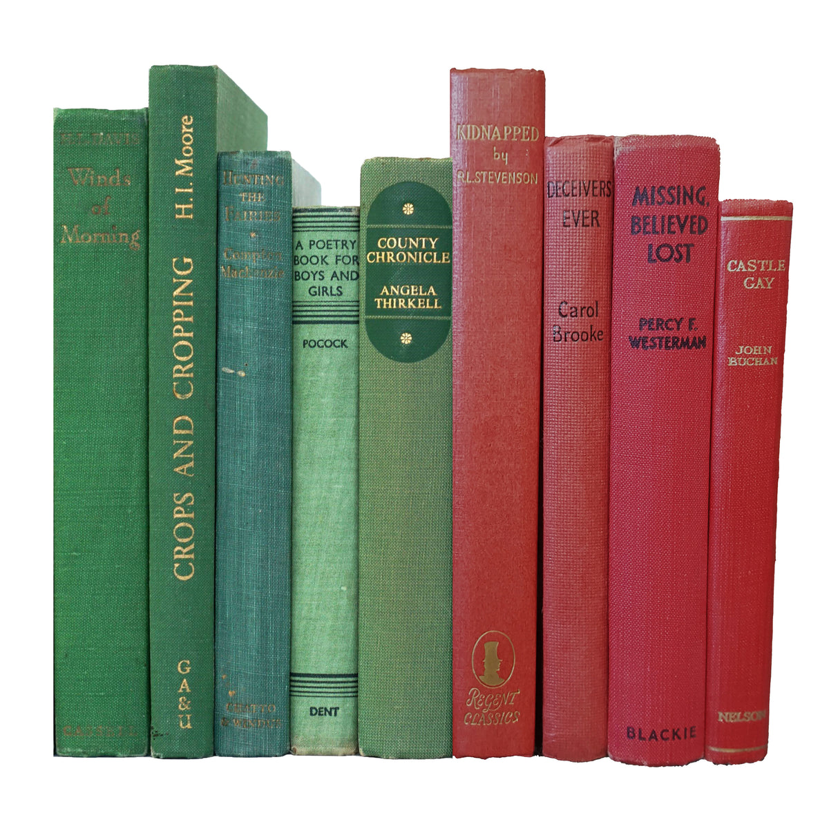 Books by the Metre: Vintage Red &amp; Green