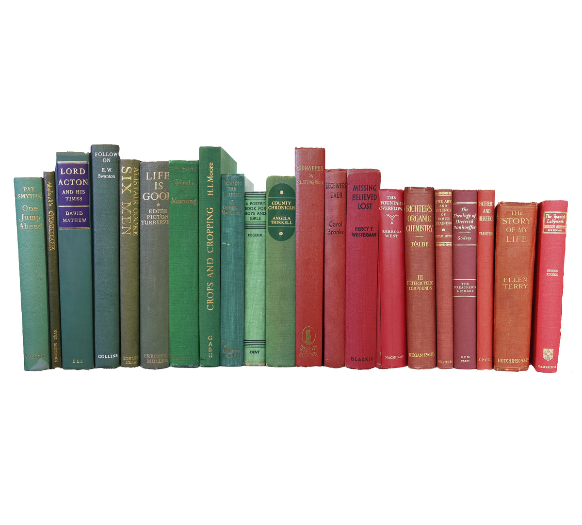 Books by the Metre: Vintage Red &amp; Green