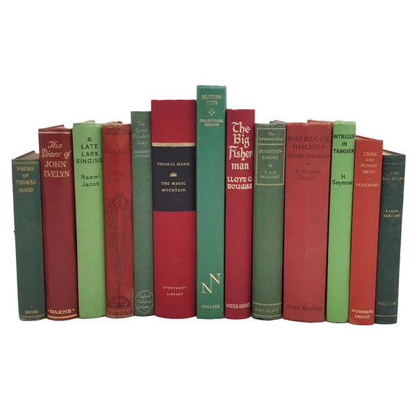 Books by the Metre: Vintage Red & Green - Country House Library