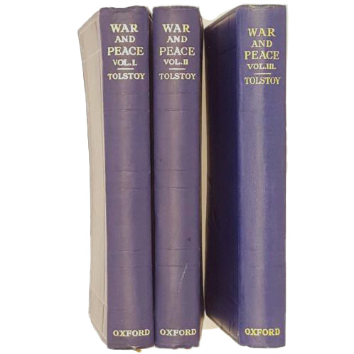 Leo Tolstoy's War and Peace in 3 volumes 1942 - Oxford