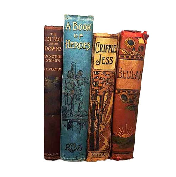Vintage Four Book Red and Blue Collection