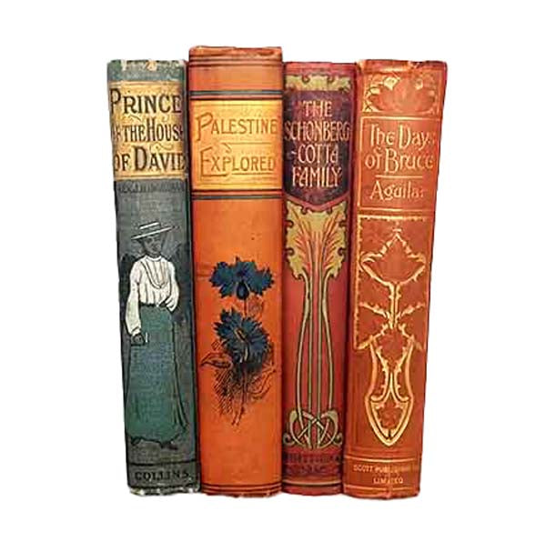 Decorative Collection: Four Antique Vintage Books