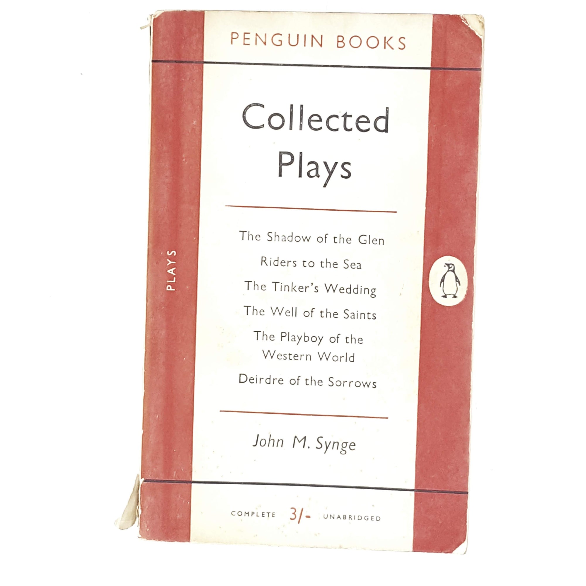 first-edition-penguin-red-collected-plays-of-john-m.-synge-1952-country-house-library