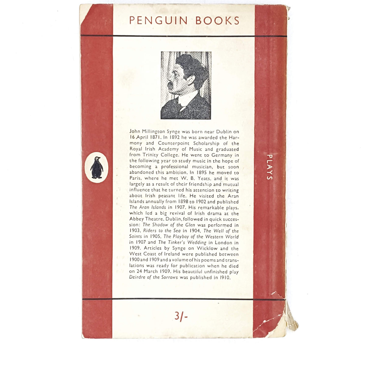 first-edition-penguin-red-collected-plays-of-john-m.-synge-1952-country-house-library