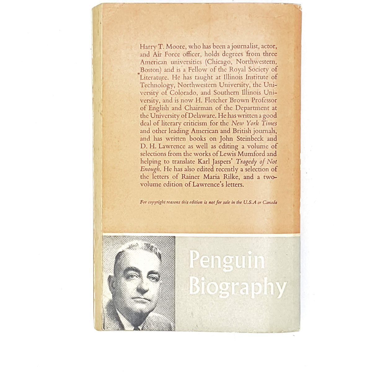 The Intelligent Heart: The Story of D. H. Lawrence by Harry Moore 1960