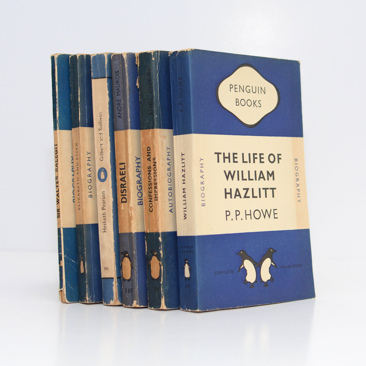 Four Book Collection of Dark Blue Vintage Penguins (Biography, Autobiography) - Bluebell Abbey