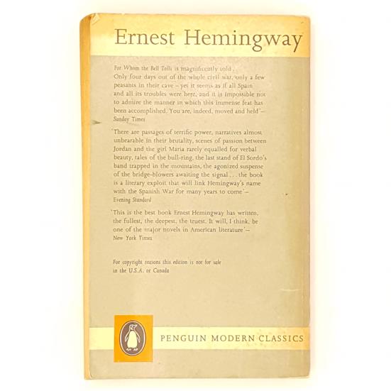 Ernest Hemingway's For Whom the Bell Tolls 1962 - 1967 - Penguin