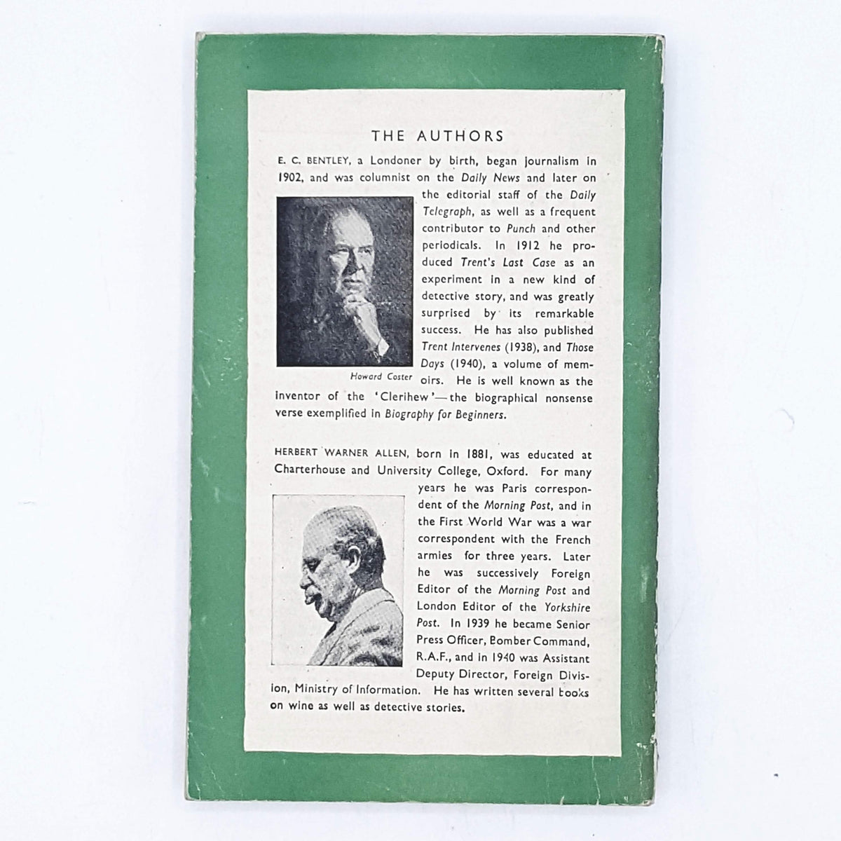 Trent's Own Case by E. C. Bentley and H. Warner Allen 1952