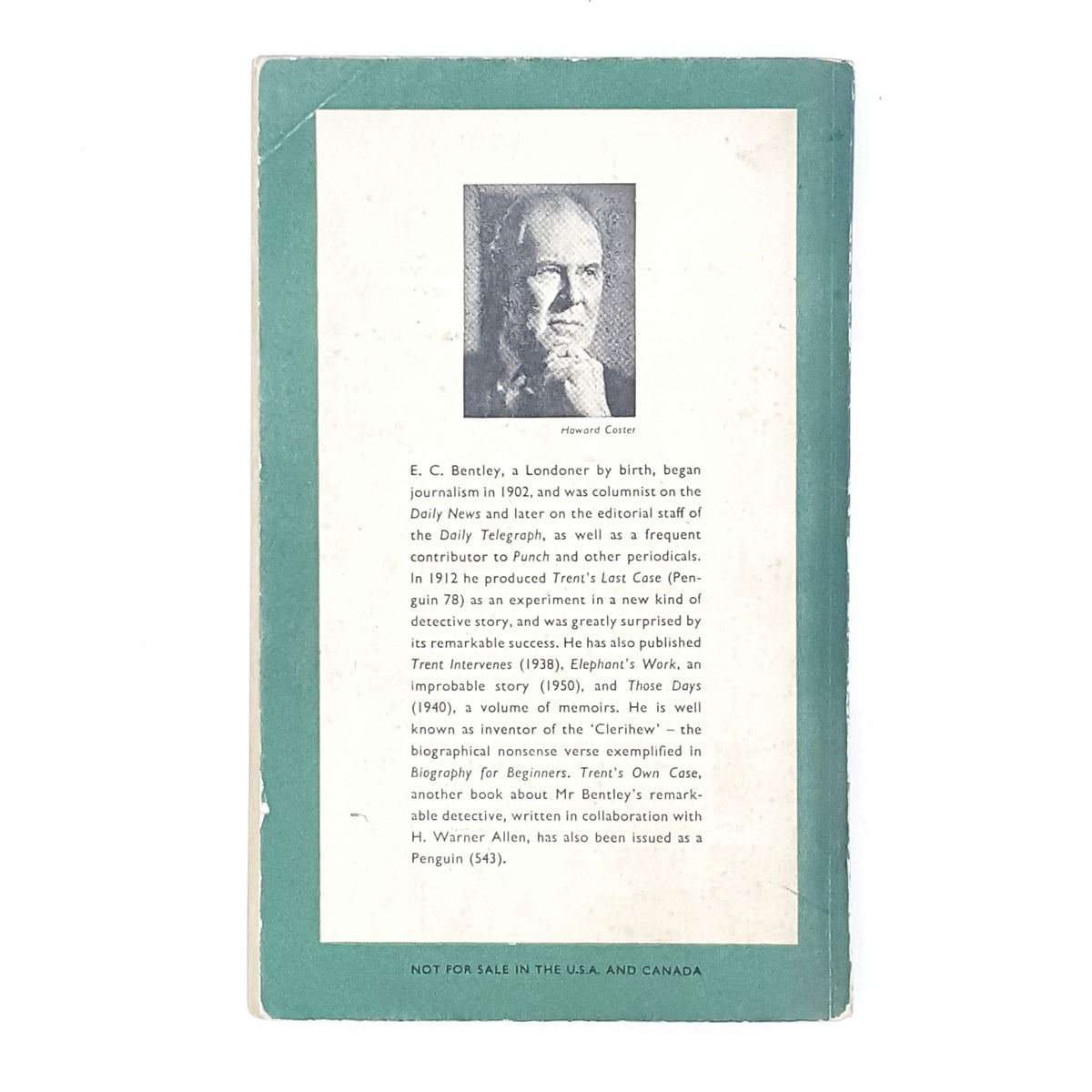 Trent Intervenes by E. C. Bentley 1953