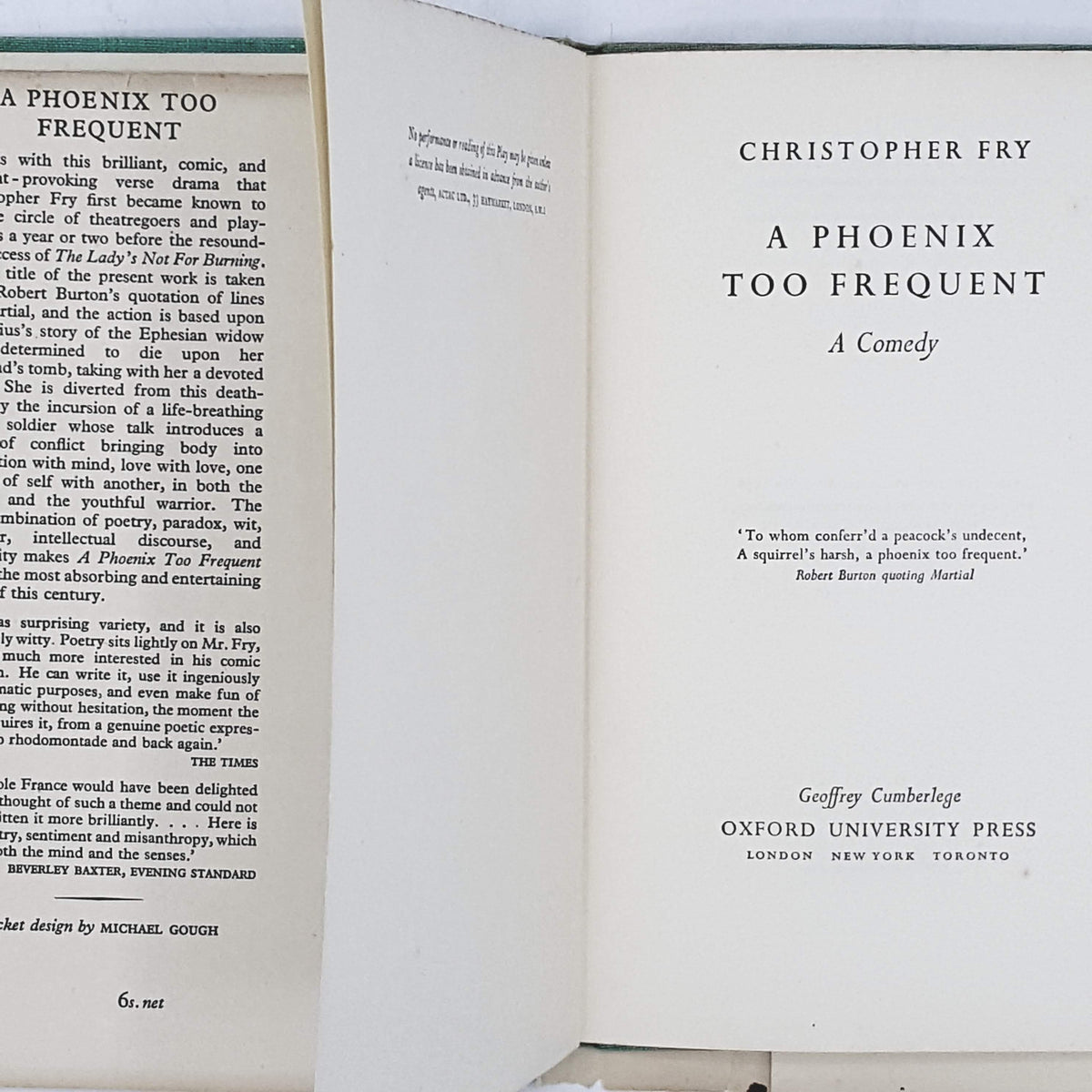 A Phoenix Too Frequent by Christopher Fry 1951