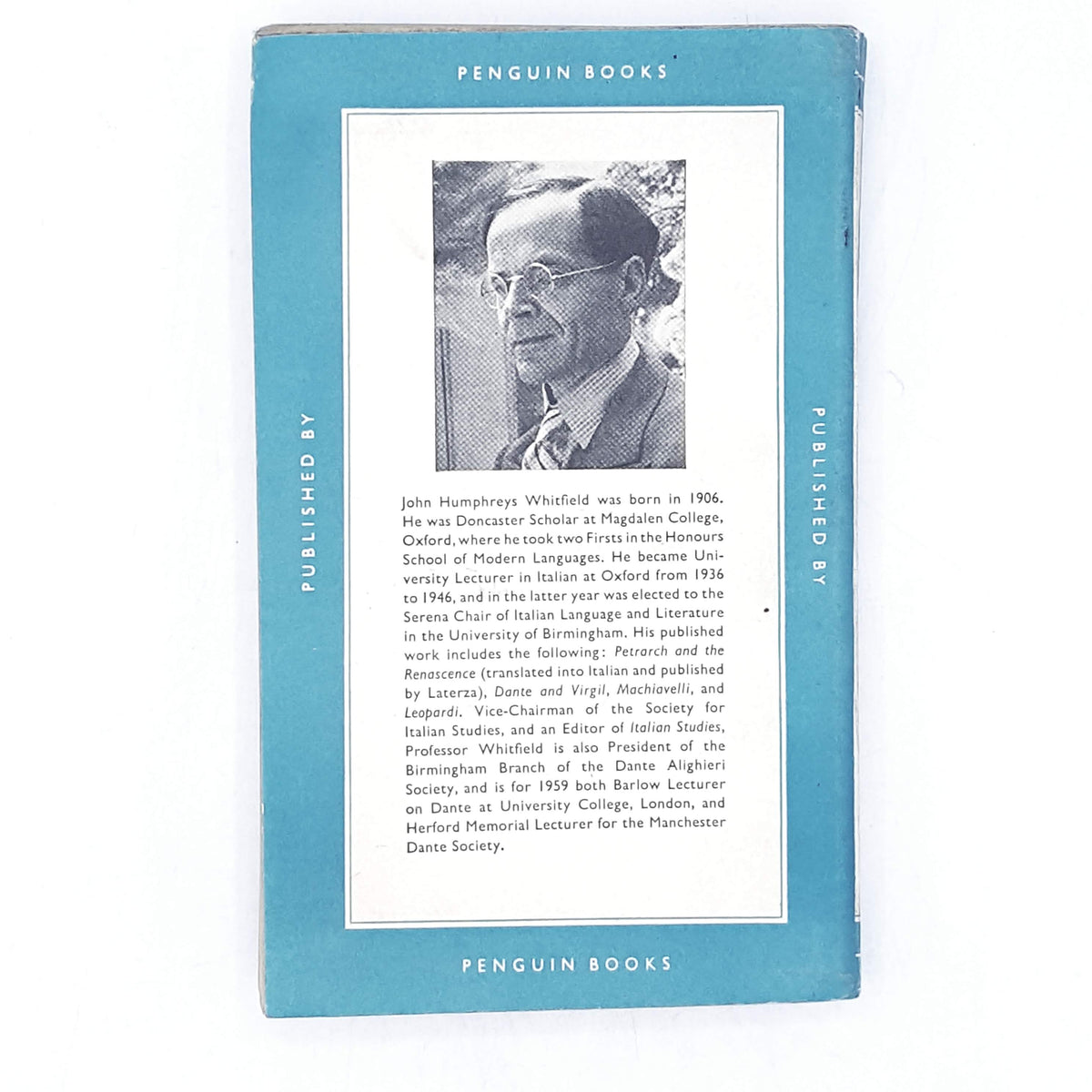 A Short History of Italian Literature by J. H. Whitfield 1960