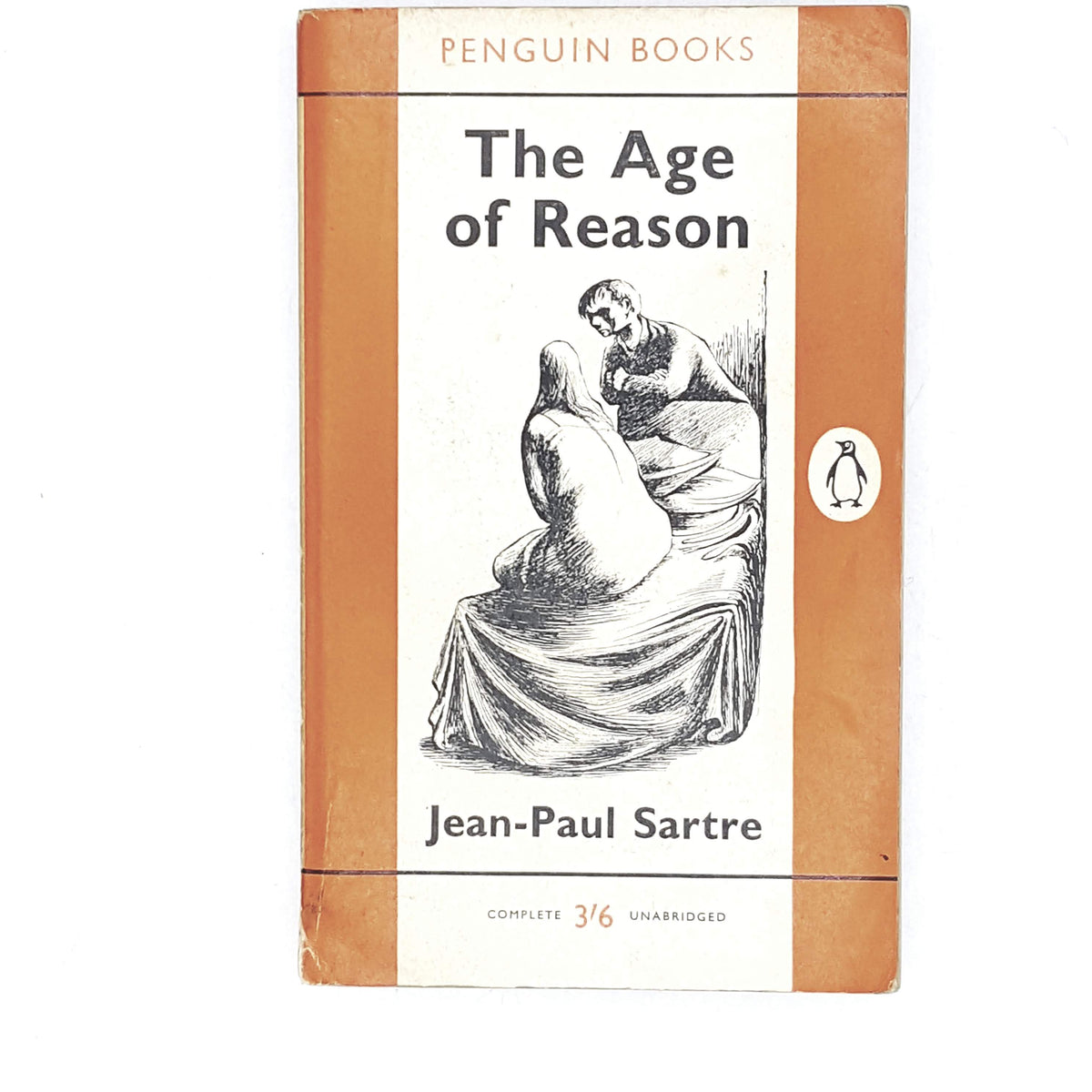 vintage-penguin-the-age-of-reason-by-jean-paul-sartre-1961-orange-rare-books-country-house-library