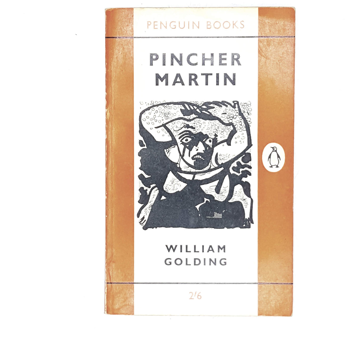 vintage-penguin-pincher-martin-by-william-golding-1962-orange-antique-books-country-house-library