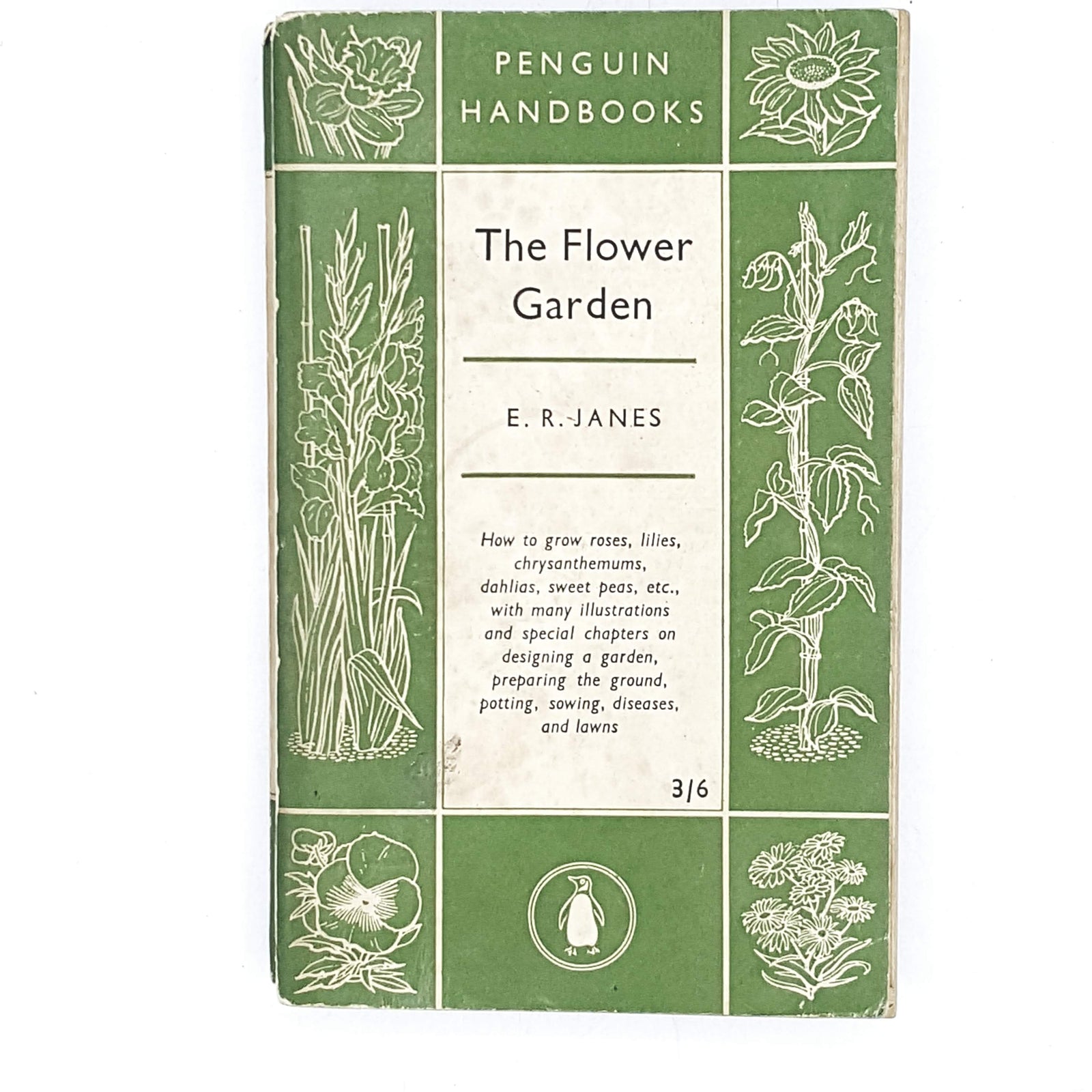 green-vintage-penguin-gardening-handbook-flower-garden