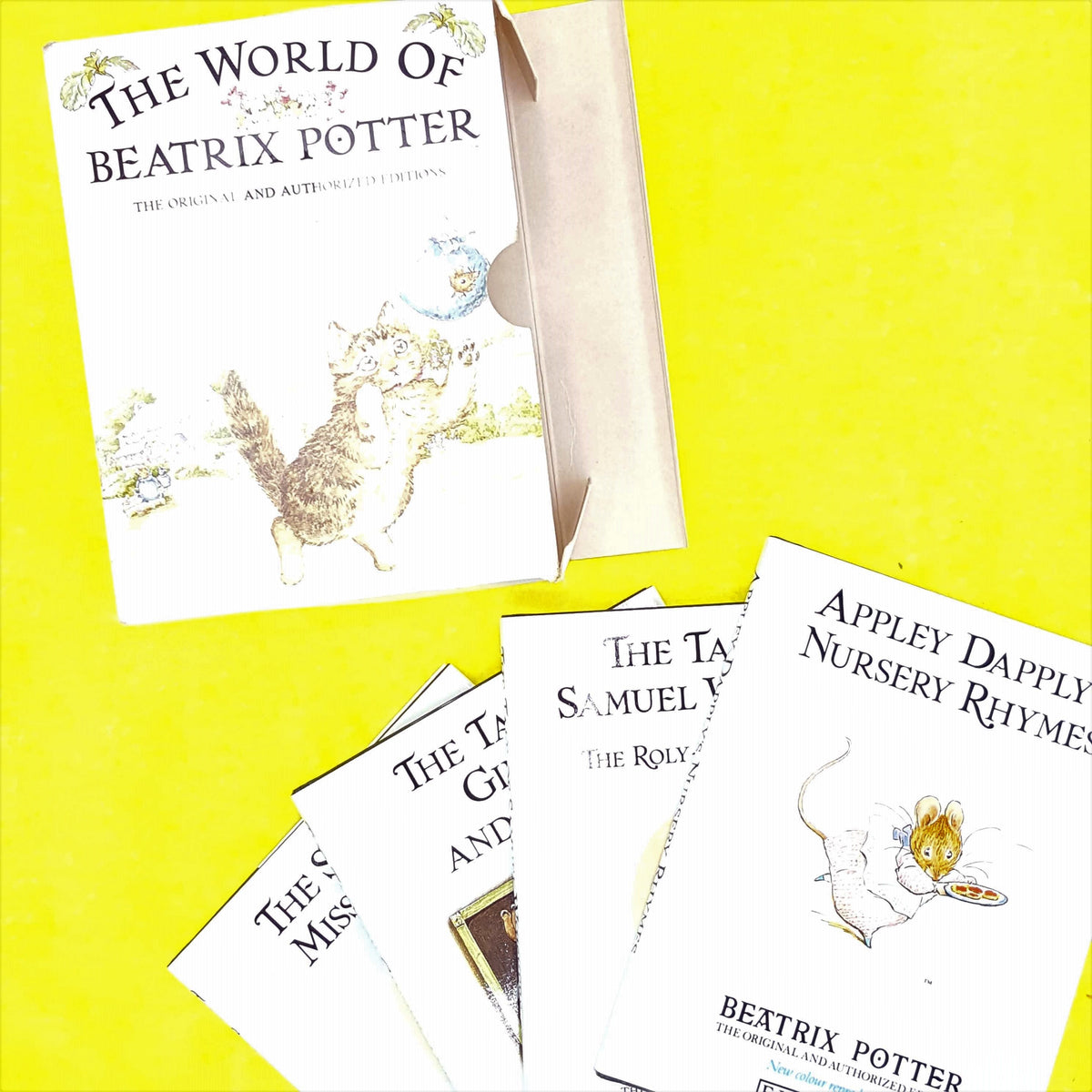 warne-british-white-books-miss-moppet-thrift-old-country-house-library-beatrix-potter-illustrated-peter-rabbit-vintage-antique-collection-