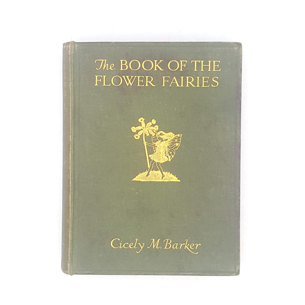 illustrated-gold-country-house-library-thrift-classic-antique-decorative-old-colour-plates-patterned-cicely-m-barker-flower-fairies-green-vintage-