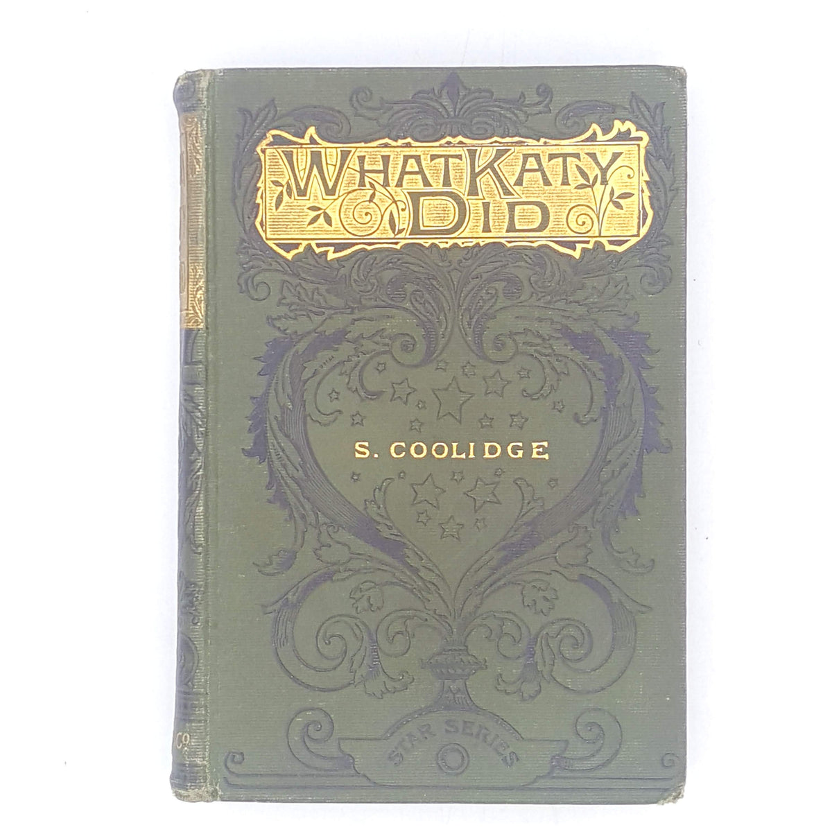 f-warne-decorative-antique-green-star-series-old-patterned-what-katy-did-country-house-library-susan-coolidge-vintage-thrift-classic-