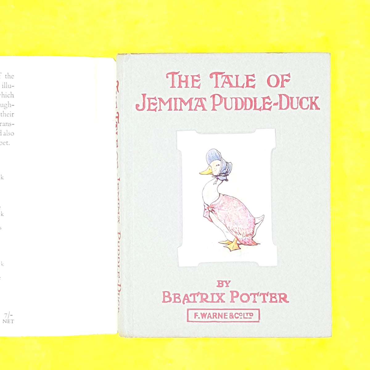Beatrix Potter's The Tale of Jemima Puddle-Duck - White DJ, Grey Cover