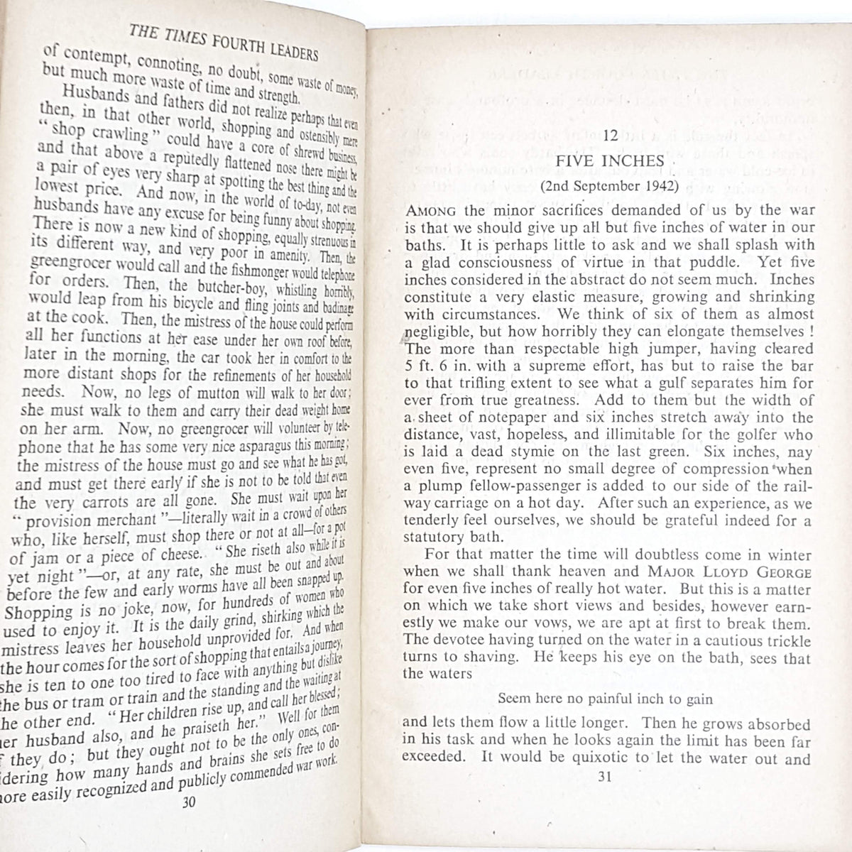 First Edition The Times Fourth Leaders 1945