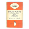 antique-old-books-thrift-vintage-first-edition-aa-milne-classic-decorative-four-plays-penguin-country-house-library-red-patterned-