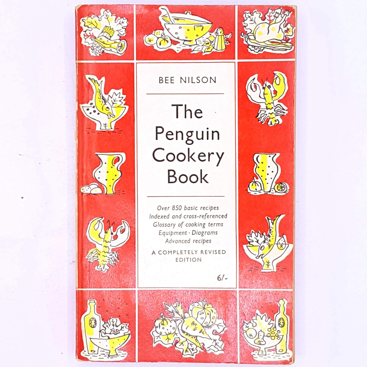cooking-vintage-thrift-the-penguin-cookery-book-bee-nilson-books-cookery-food-for-foodie-old-recipes-baking-decorative-country-house-library-antique-classic-patterned-