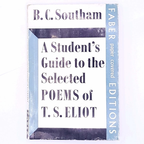 T.S.-Eliot-faber-and-faber-a-students-guide-to-the-selected-poems-of-T.S.-eliot-books-country-house-library-classic-decorative-thrift-antique-vintage-patterned-old-
