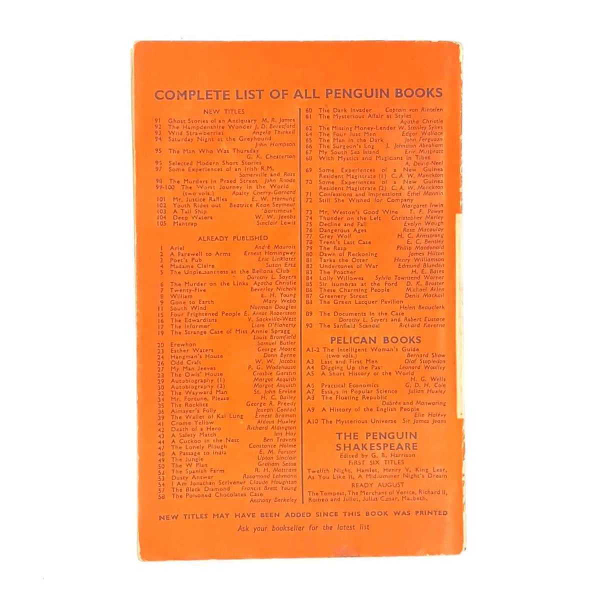 Vintage Penguin Book: Deep Waters by W. W. Jacobs