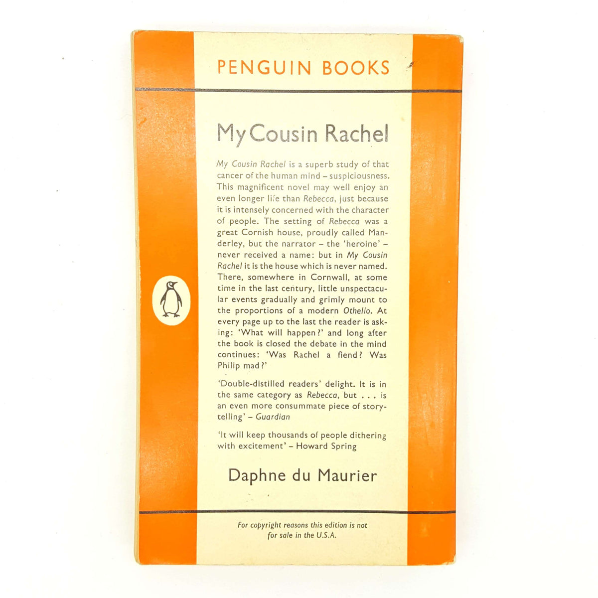 Daphne du Maurier’s My Cousin Rachel - Penguin 1962