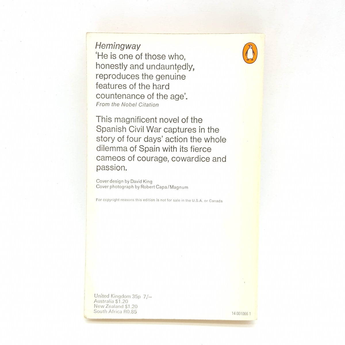 Ernest Hemingway’s For Whom the Bell Tolls 1969-73